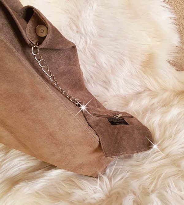 Sac cabas souple 100% en peau Nubuck daim petit prix