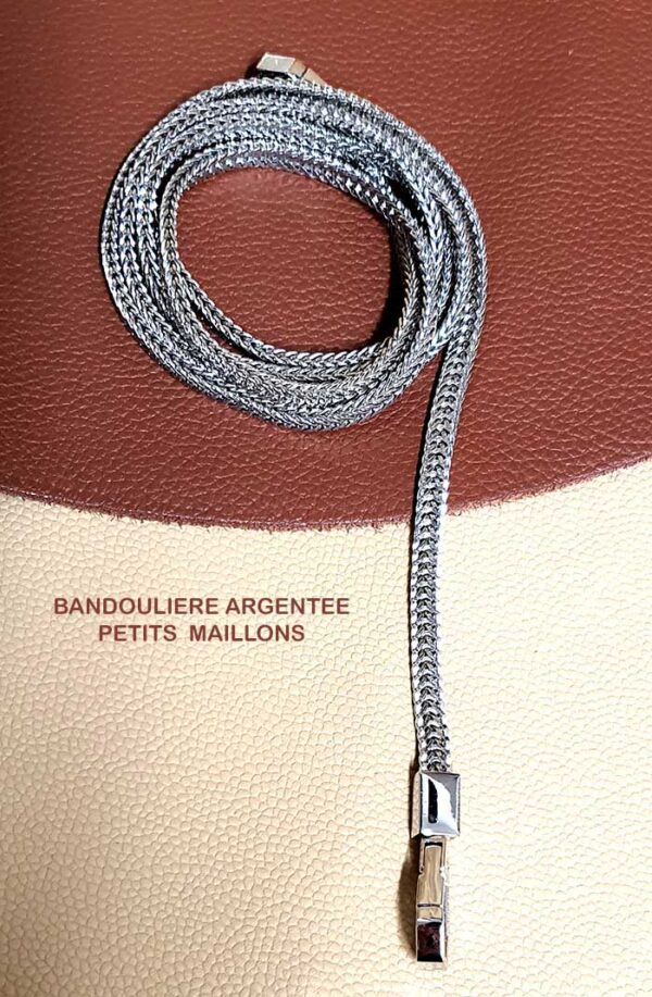 Bandoulière chaine petite maille argent